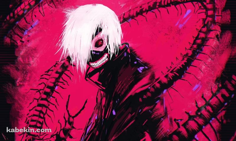 東京喰種トーキョーグール：re 金木 研 眼帯の喰種 赫眼の壁紙(800px x 480px) 高画質 PC・デスクトップ用