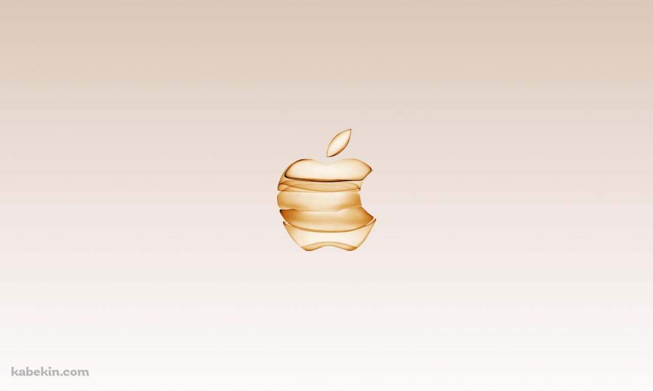 金色 アップルのロゴ 高級感 スタイリッシュの壁紙(1280px x 768px) 高画質 PC・デスクトップ用
