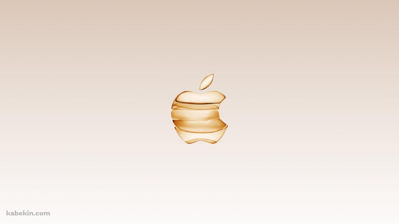 金色 アップルのロゴ 高級感 スタイリッシュの壁紙(1391px x 783px) 高画質 PC・デスクトップ用