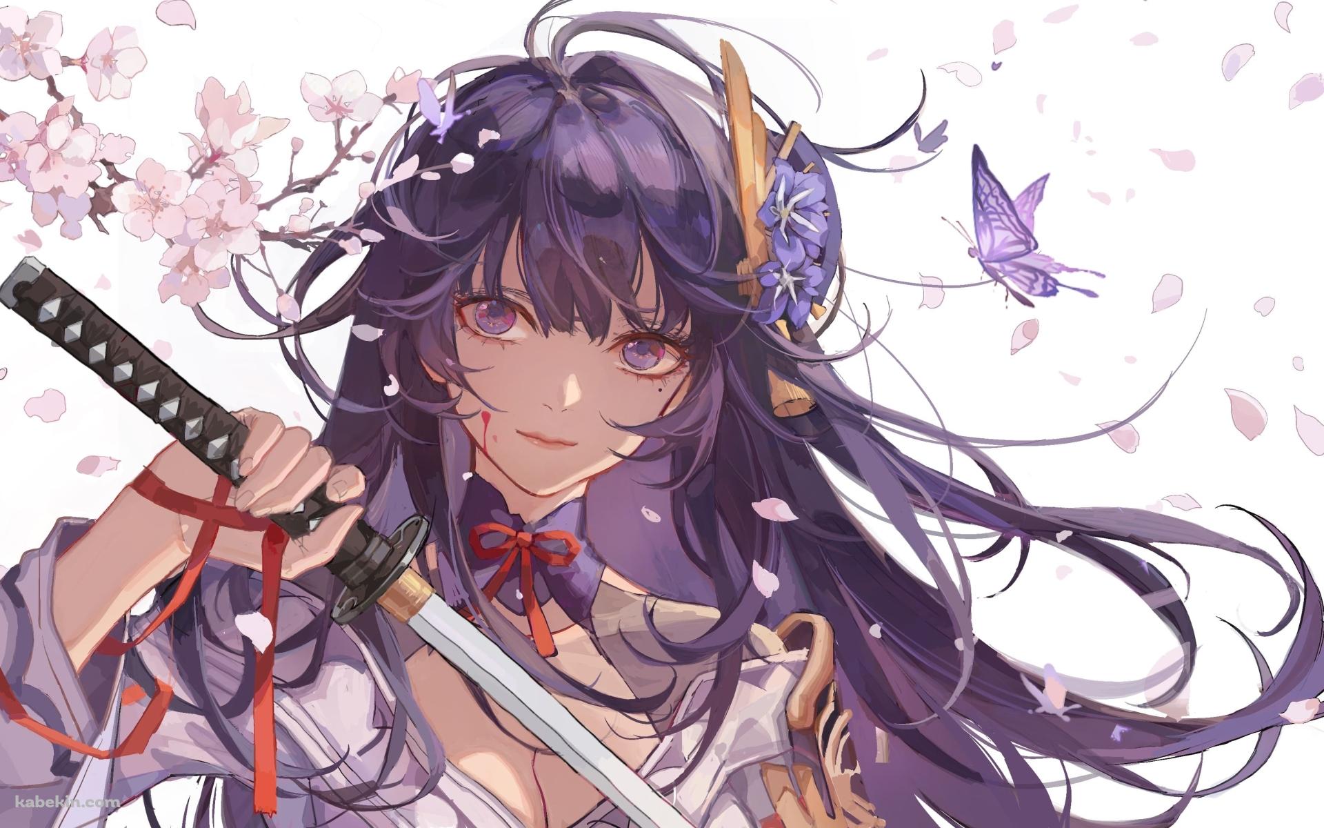 原神インパクト 抜刀する雷電 影の壁紙(1920px x 1200px) 高画質 PC・デスクトップ用