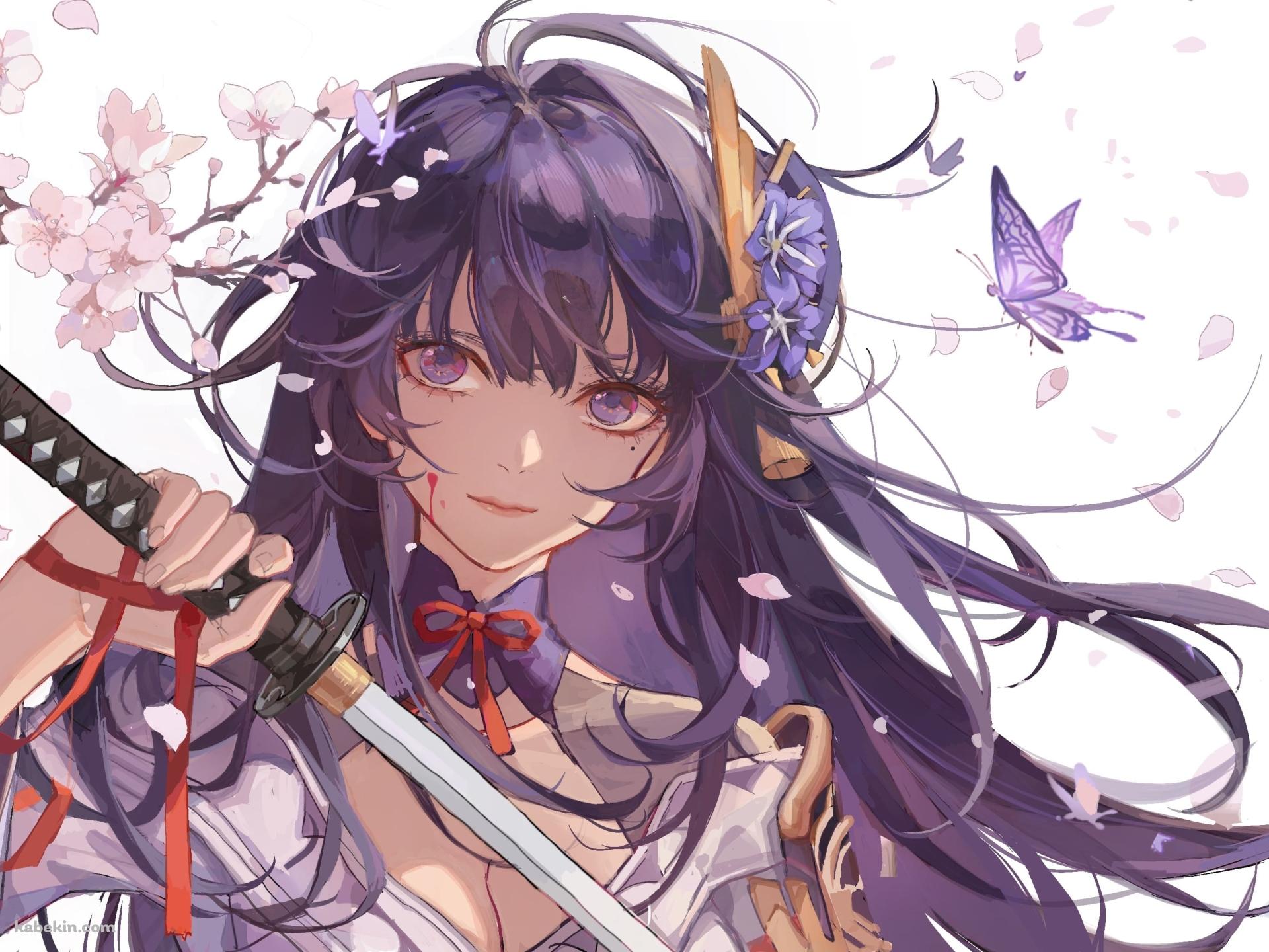 原神インパクト 抜刀する雷電 影の壁紙(1920px x 1440px) 高画質 PC・デスクトップ用