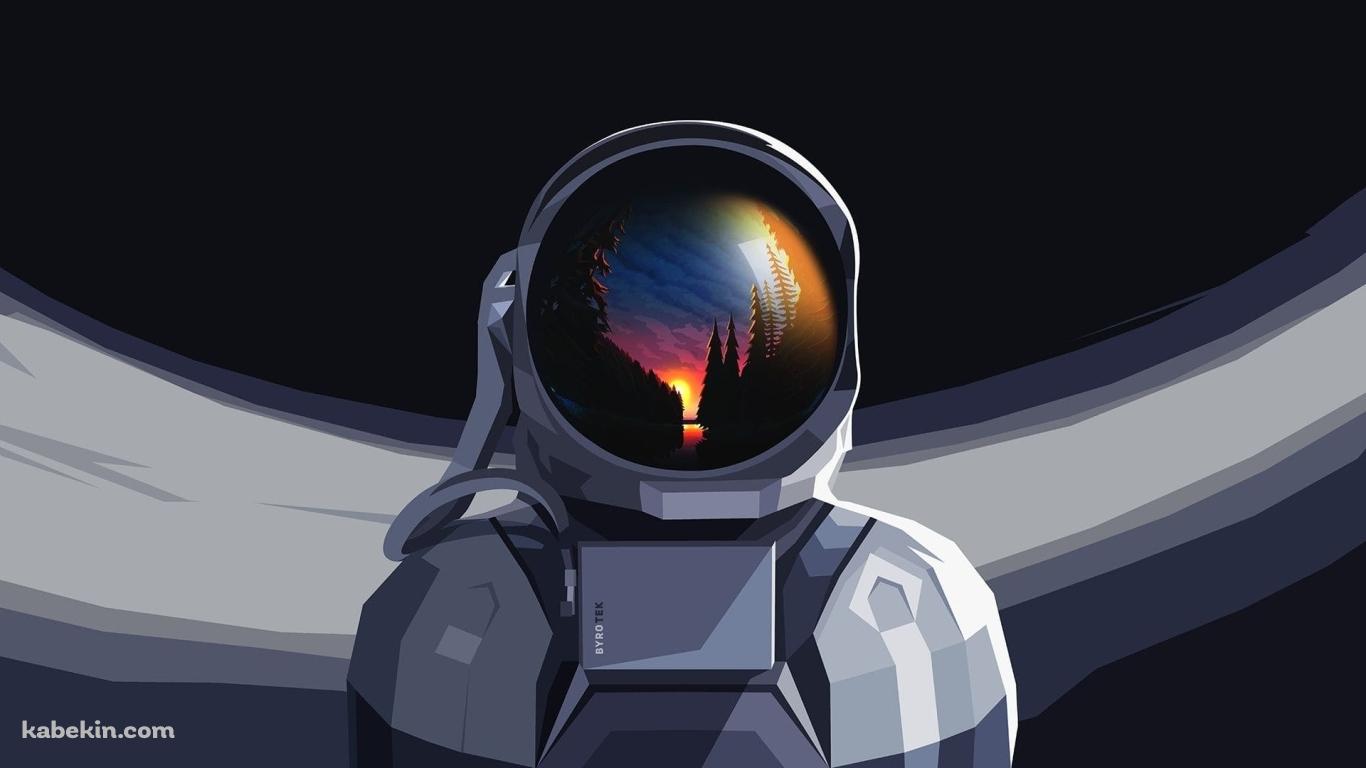 宇宙飛行士 宇宙服の壁紙(1366px x 768px) 高画質 PC・デスクトップ用