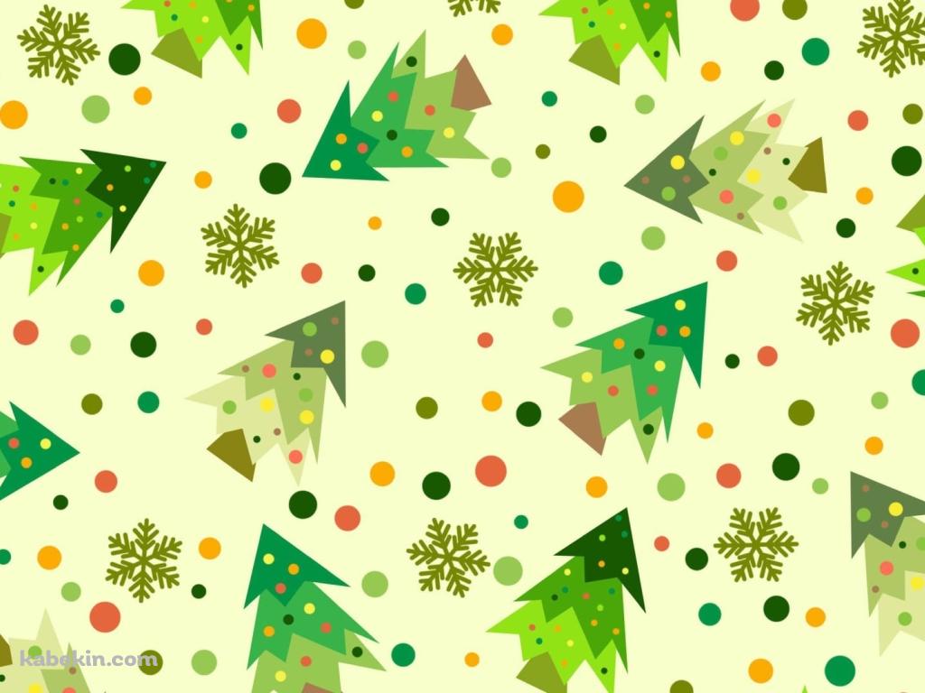 ポップなクリスマスツリーのイラストの壁紙(1024px x 768px) 高画質 PC・デスクトップ用