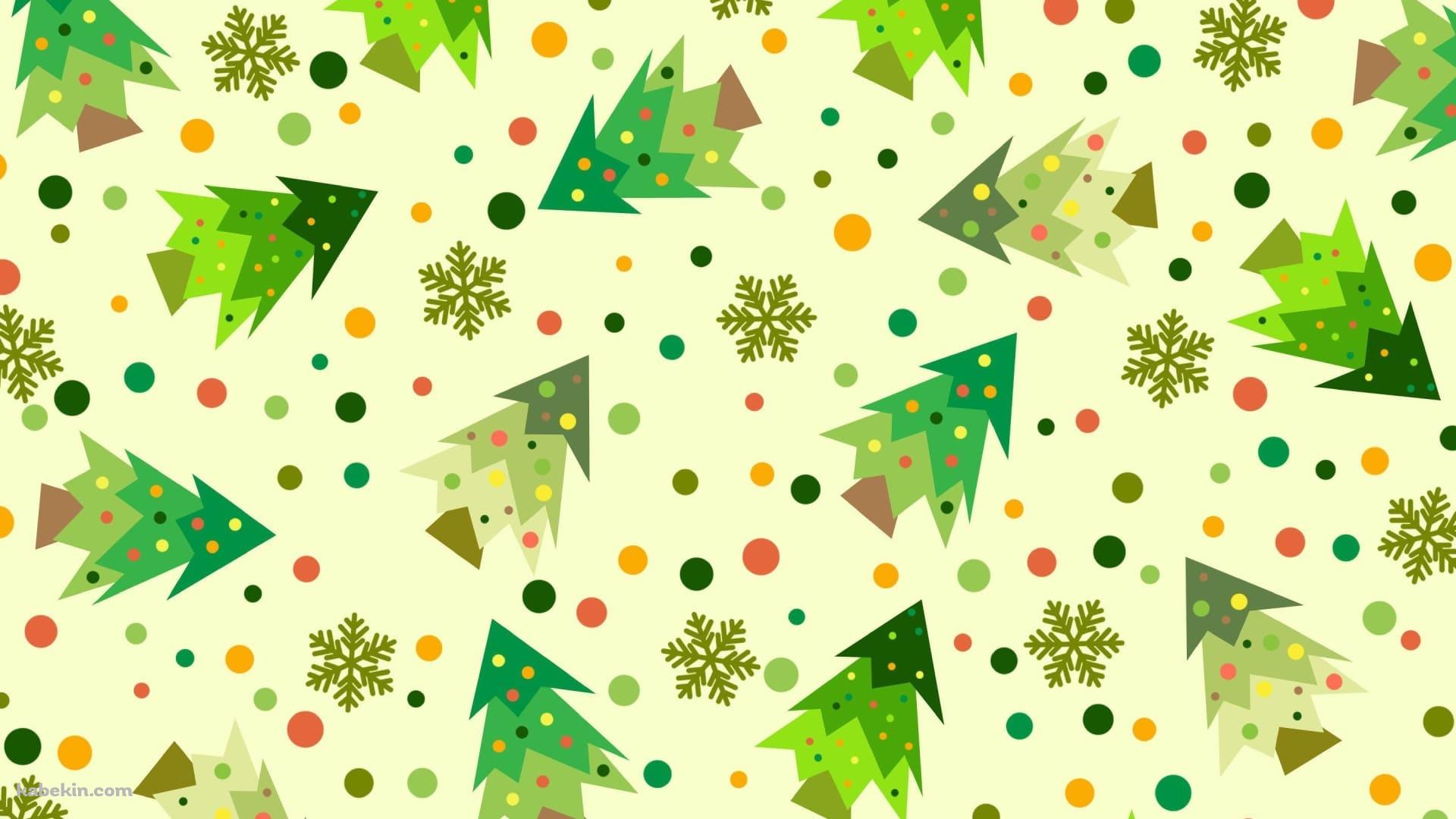 ポップなクリスマスツリーのイラストの壁紙(1920px x 1080px) 高画質 PC・デスクトップ用
