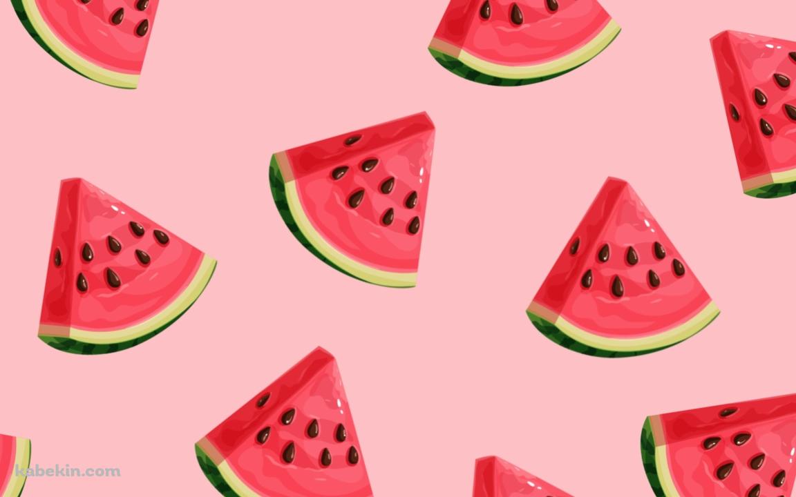 かわいいスイカのイラストの壁紙(1152px x 720px) 高画質 PC・デスクトップ用