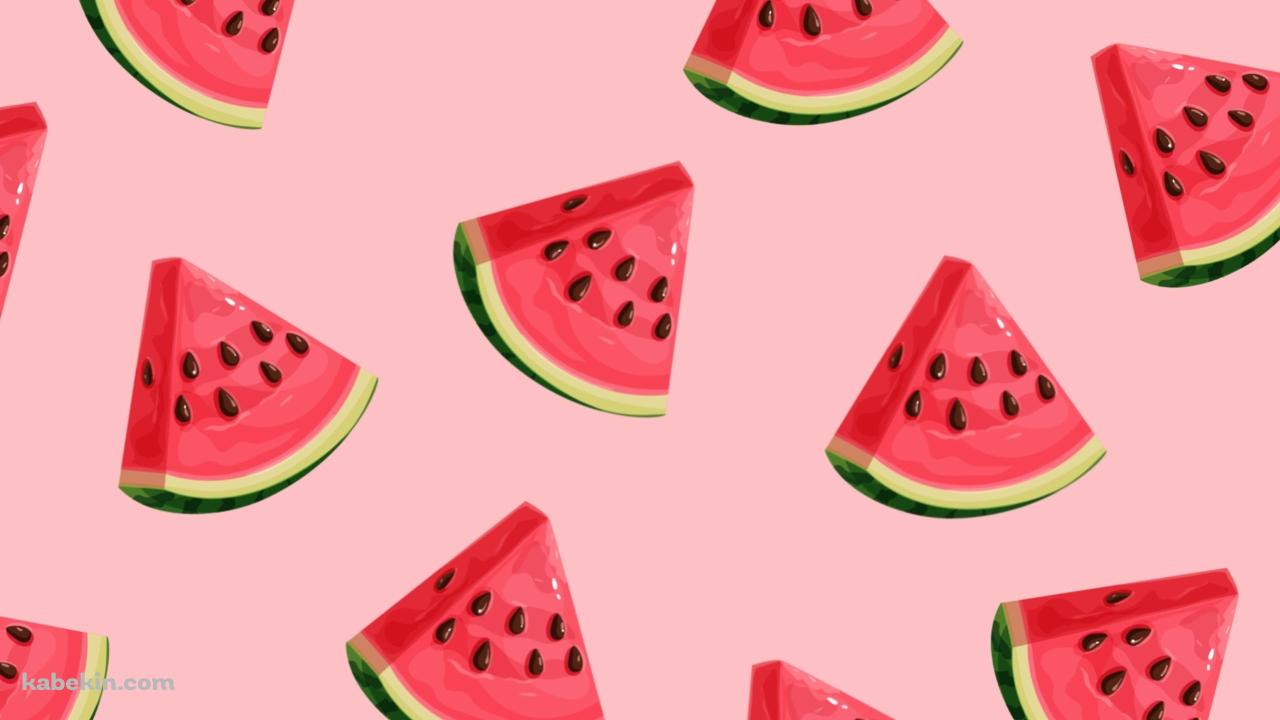 かわいいスイカのイラストの壁紙(1280px x 720px) 高画質 PC・デスクトップ用