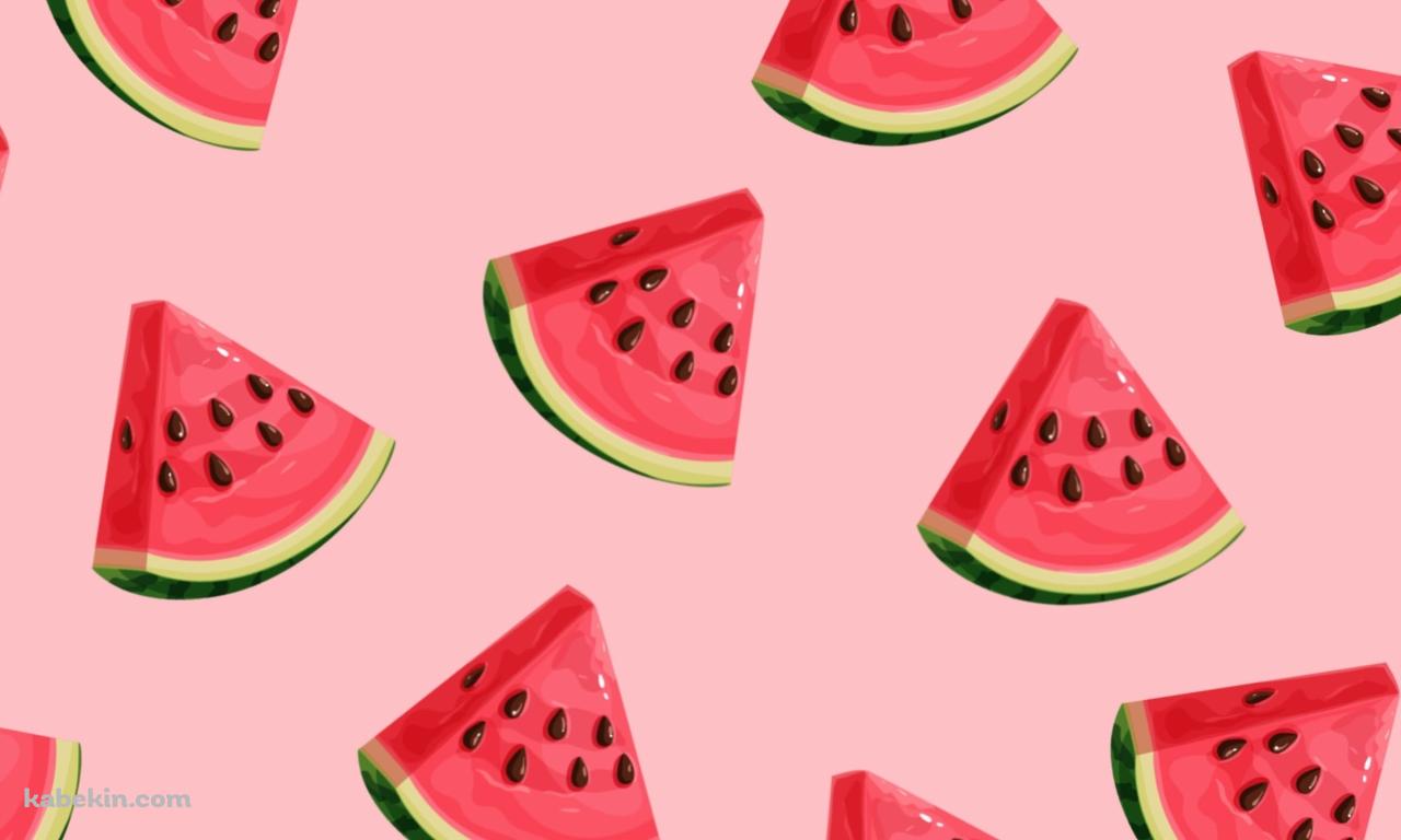 かわいいスイカのイラストの壁紙(1280px x 768px) 高画質 PC・デスクトップ用