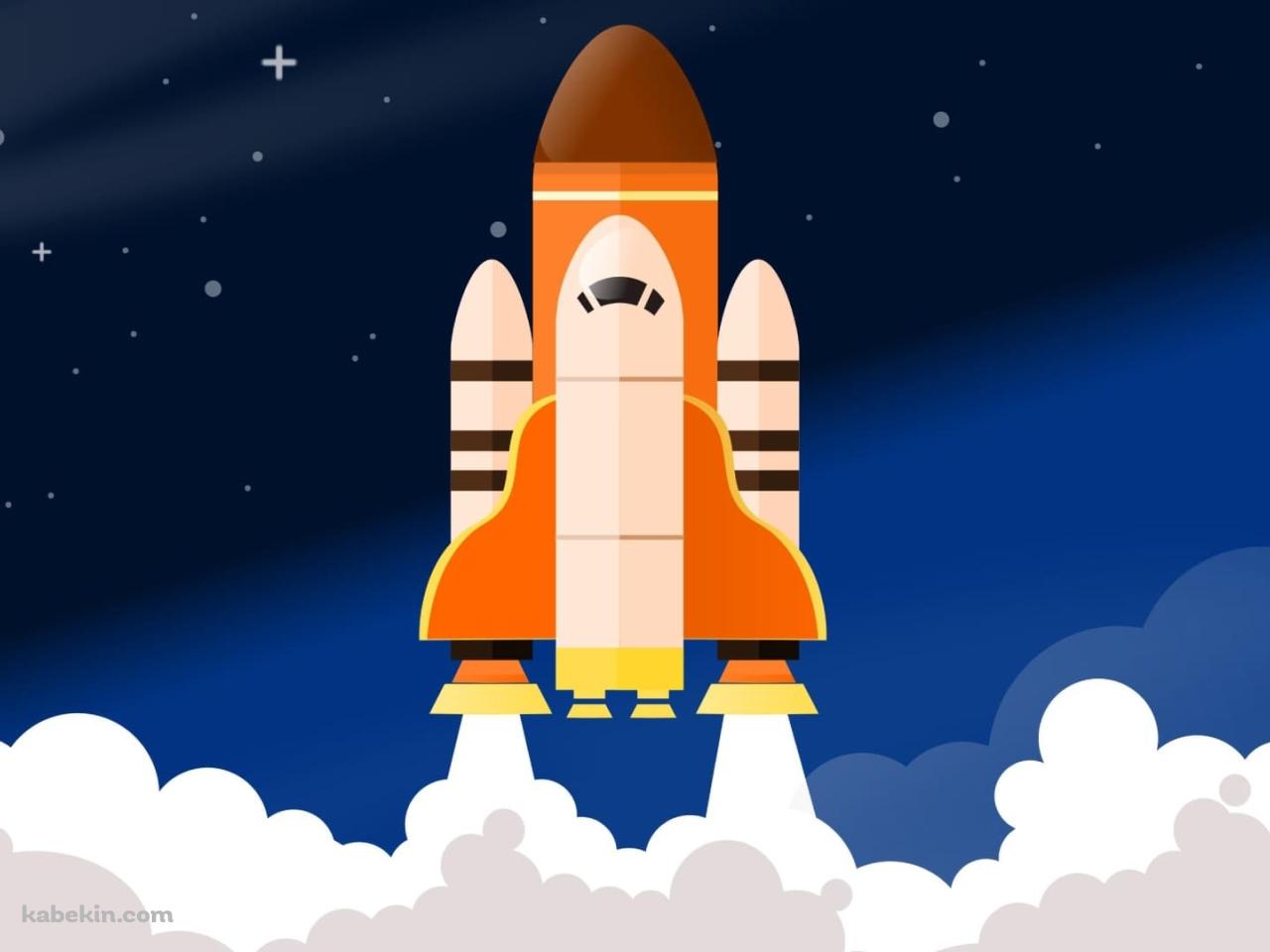 離陸するスペースシャトル イラストの壁紙(1280px x 960px) 高画質 PC・デスクトップ用