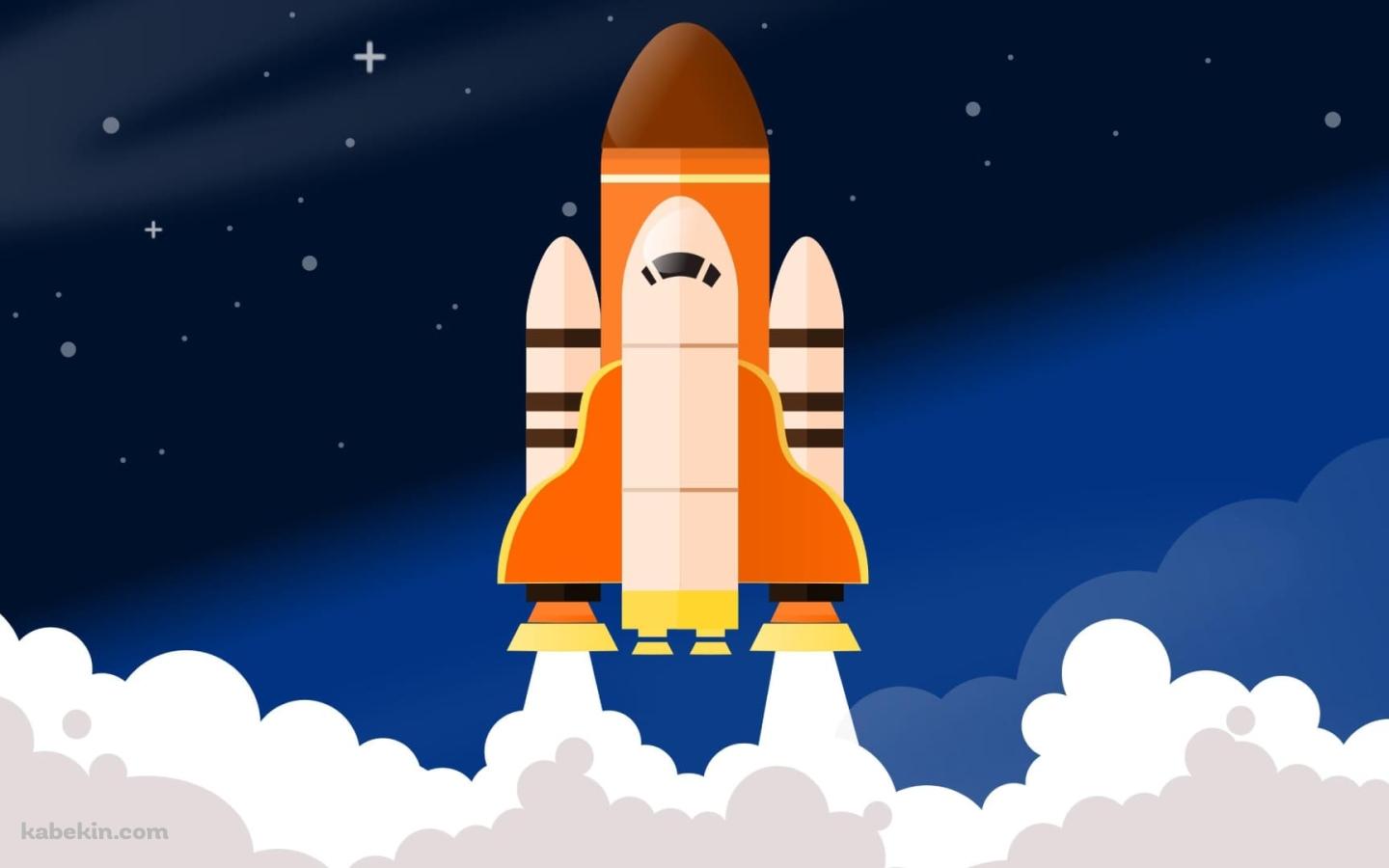 離陸するスペースシャトル イラストの壁紙(1440px x 900px) 高画質 PC・デスクトップ用