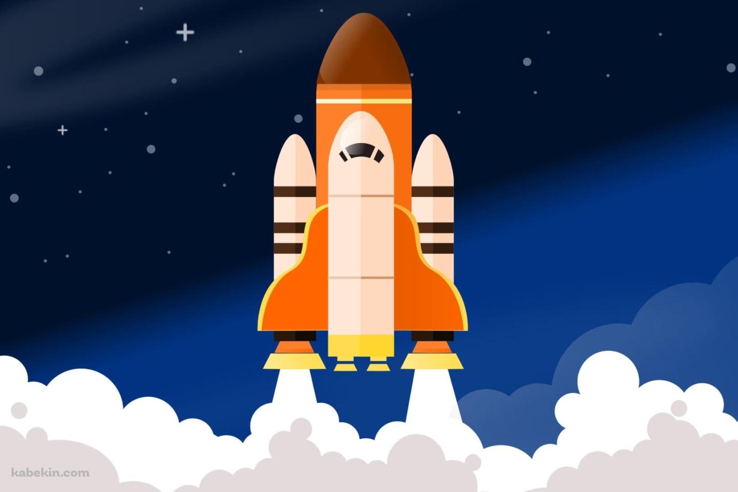 離陸するスペースシャトル イラストの壁紙(1440px x 960px) 高画質 PC・デスクトップ用