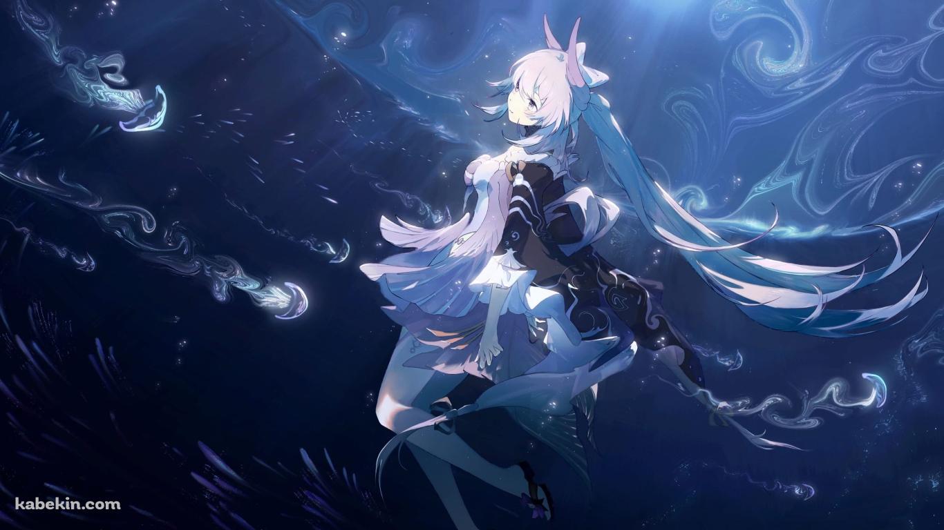 原神 珊瑚宮心海(さんごのみやここみ)の壁紙(1366px x 768px) 高画質 PC・デスクトップ用