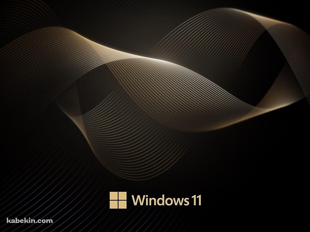 Windows 11 金色の螺旋 黒地の壁紙(1024px x 768px) 高画質 PC・デスクトップ用