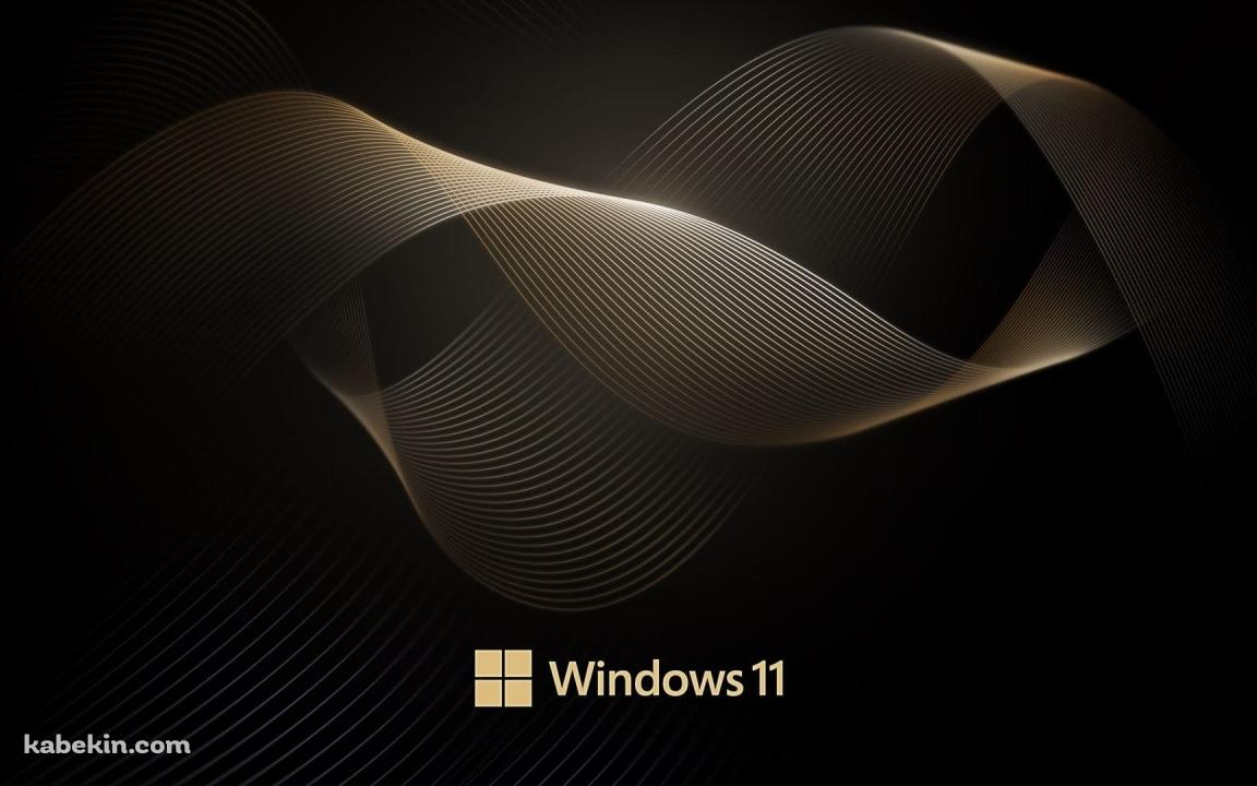 Windows 11 金色の螺旋 黒地の壁紙(1152px x 720px) 高画質 PC・デスクトップ用