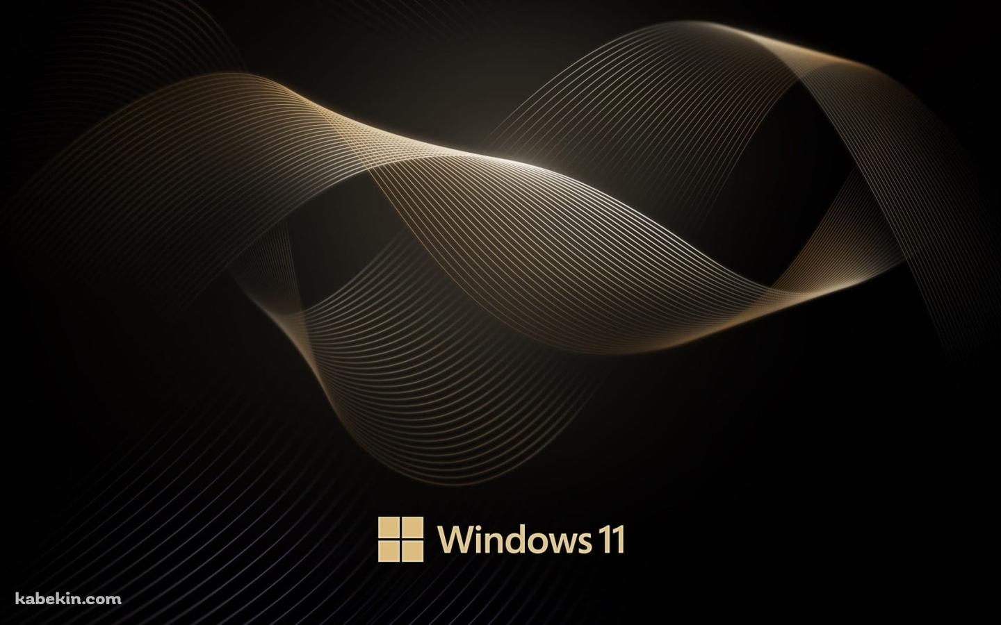 Windows 11 金色の螺旋 黒地の壁紙(1440px x 900px) 高画質 PC・デスクトップ用