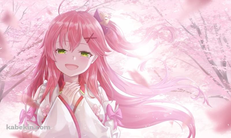 目がウルウルしたさくらみこ / バーチャルYouTuber / ホロライブの壁紙(800px x 480px) 高画質 PC・デスクトップ用