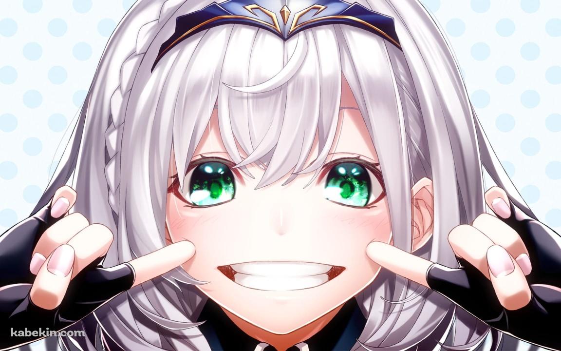 笑顔の白銀ノエル / バーチャルYouTuber / ホロライブの壁紙(1152px x 720px) 高画質 PC・デスクトップ用
