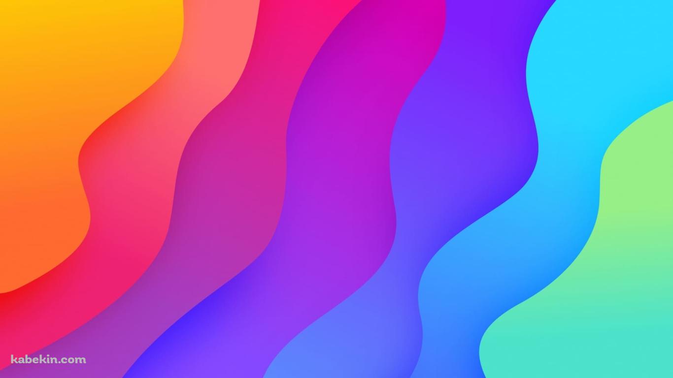綺麗な虹色の線形のテクスチャーの壁紙(1366px x 768px) 高画質 PC・デスクトップ用