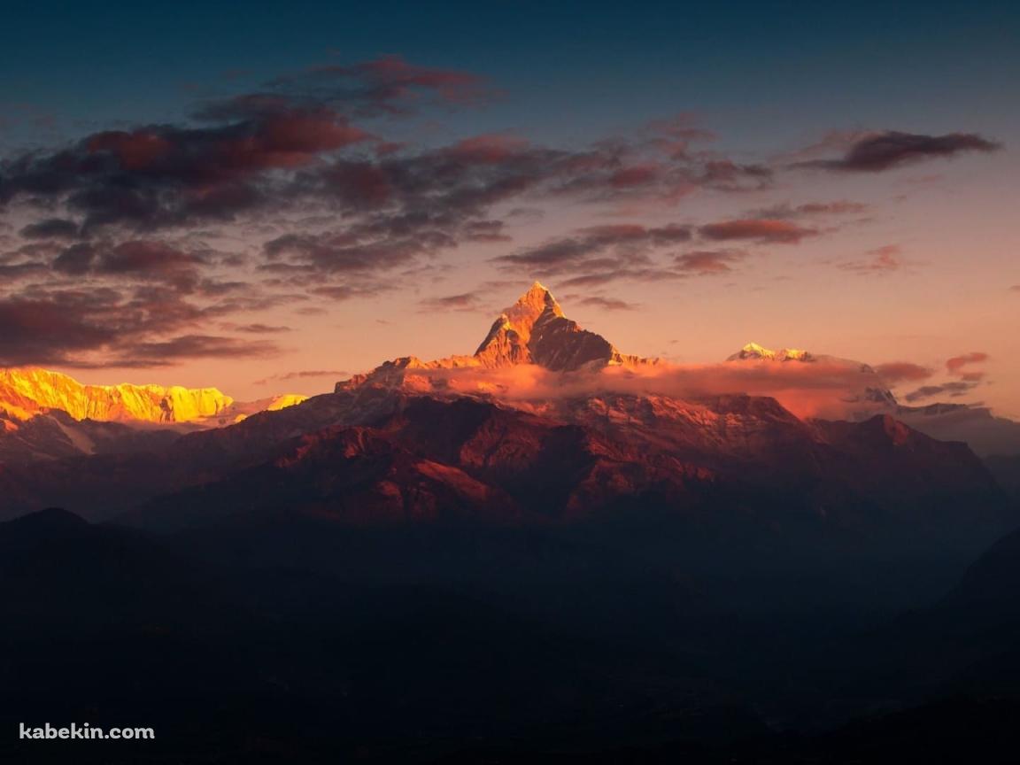 ヒマラヤ山脈 夕暮れの壁紙(1152px x 864px) 高画質 PC・デスクトップ用