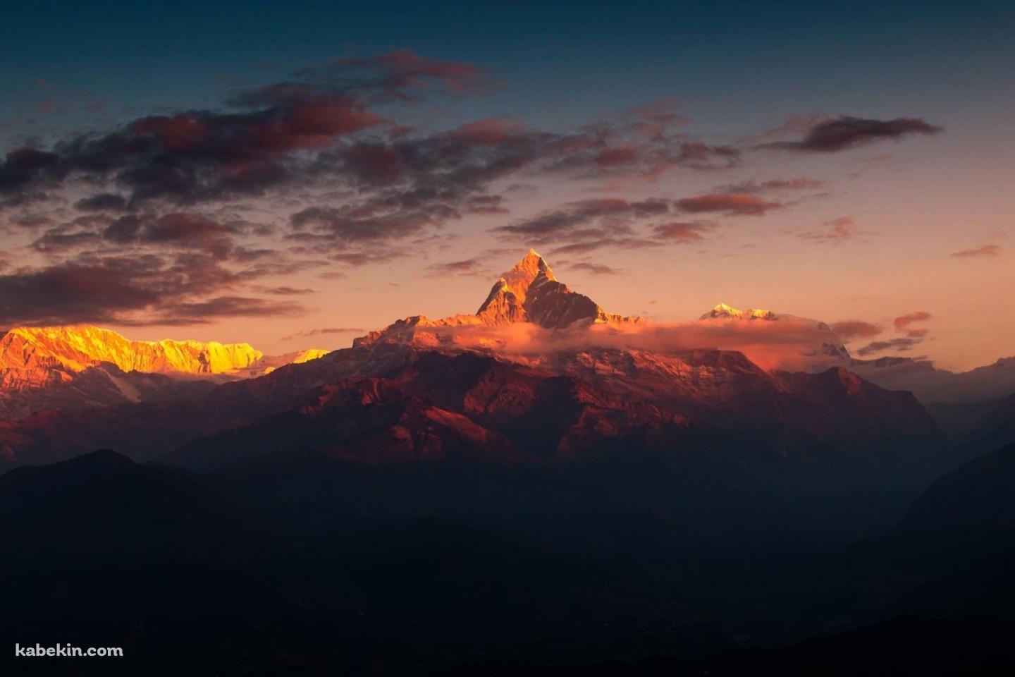 ヒマラヤ山脈 夕暮れの壁紙(1440px x 960px) 高画質 PC・デスクトップ用