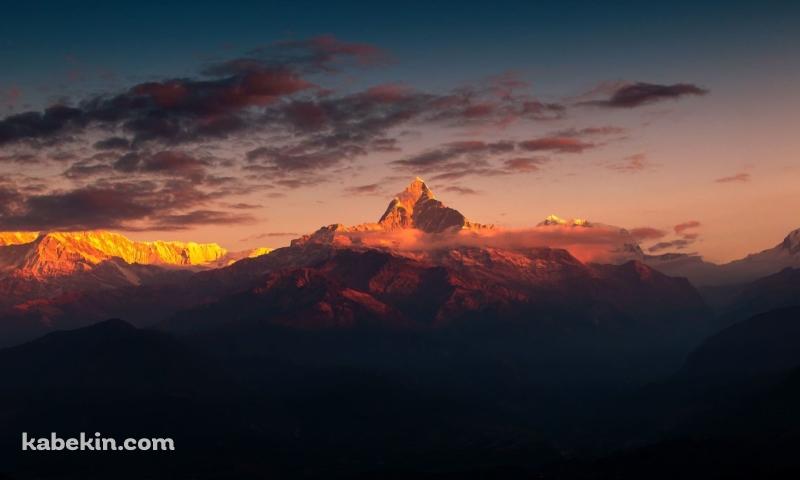 ヒマラヤ山脈 夕暮れの壁紙(800px x 480px) 高画質 PC・デスクトップ用