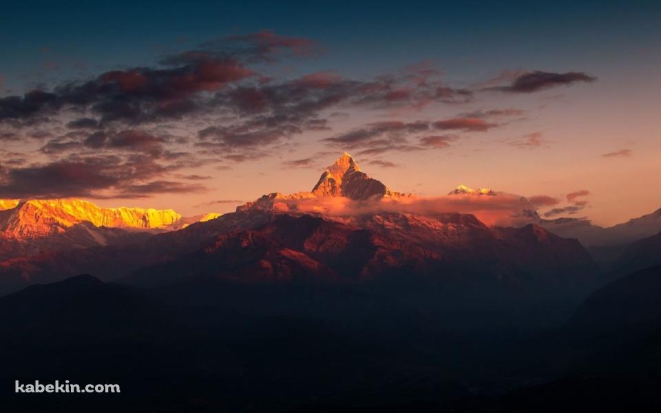 ヒマラヤ山脈 夕暮れの壁紙(960px x 600px) 高画質 PC・デスクトップ用