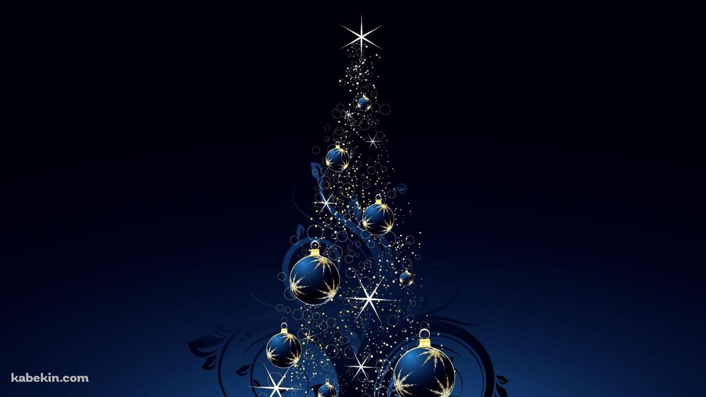 青いクリスマス / クリスマスツリー / Blue Christmasの壁紙(1391px x 783px) 高画質 PC・デスクトップ用