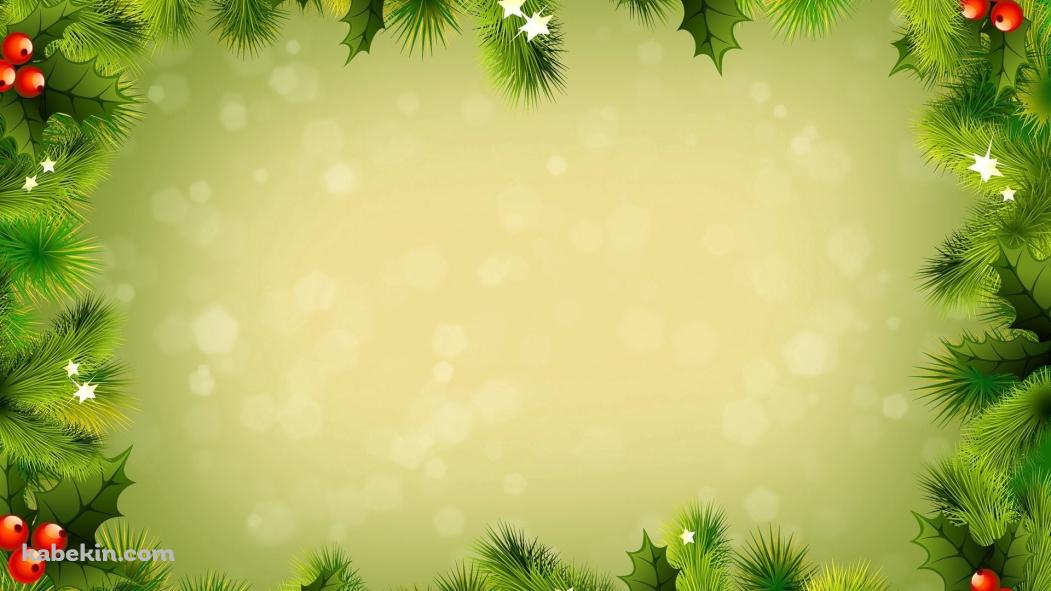 クリスマス / 赤い木の実 / ヒイラギの実 / フレーム・枠の壁紙(1051px x 591px) 高画質 PC・デスクトップ用