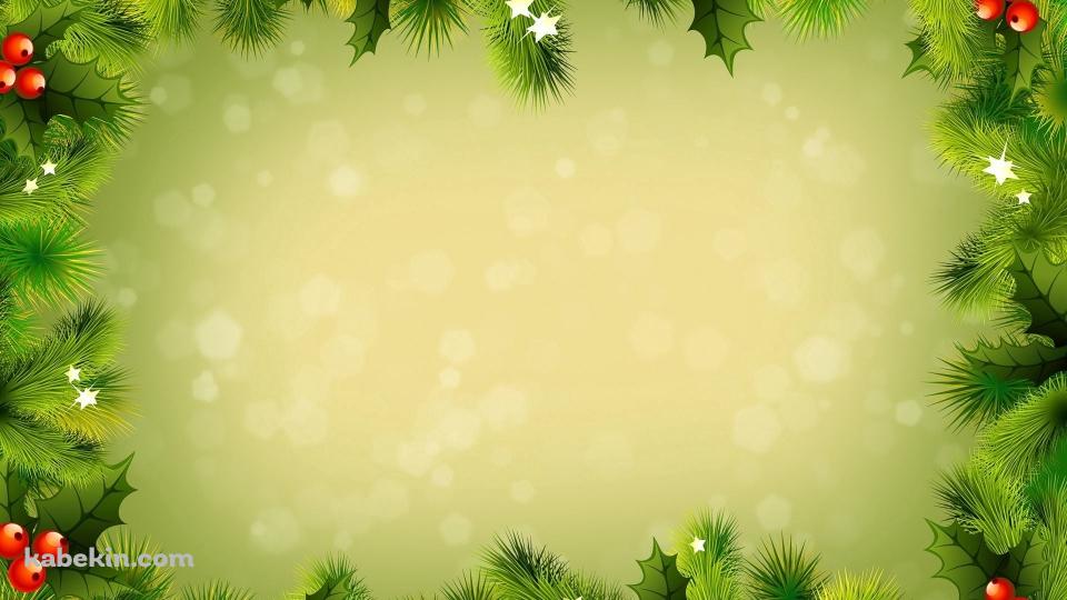 クリスマス / 赤い木の実 / ヒイラギの実 / フレーム・枠の壁紙(960px x 540px) 高画質 PC・デスクトップ用