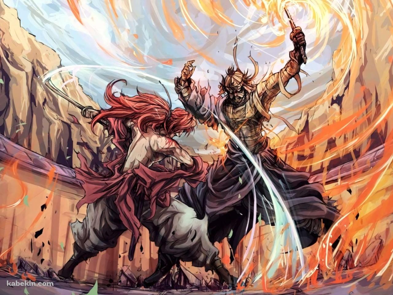 るろうに剣心 剣心 VS 志々雄真実の壁紙(1280px x 960px) 高画質 PC・デスクトップ用