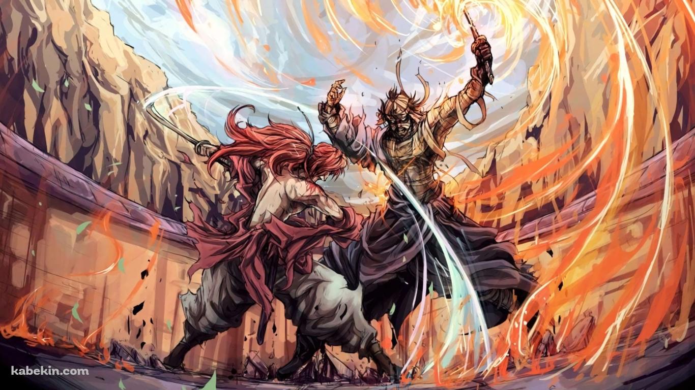 るろうに剣心 剣心 VS 志々雄真実の壁紙(1366px x 768px) 高画質 PC・デスクトップ用