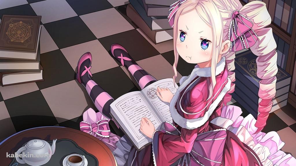 リゼロ / 本を読むベアトリスの壁紙(1024px x 576px) 高画質 PC・デスクトップ用