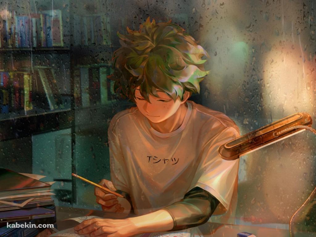 僕のヒーローアカデミア / ヒロアカ / 宿題をする緑谷出久の壁紙(1024px x 768px) 高画質 PC・デスクトップ用