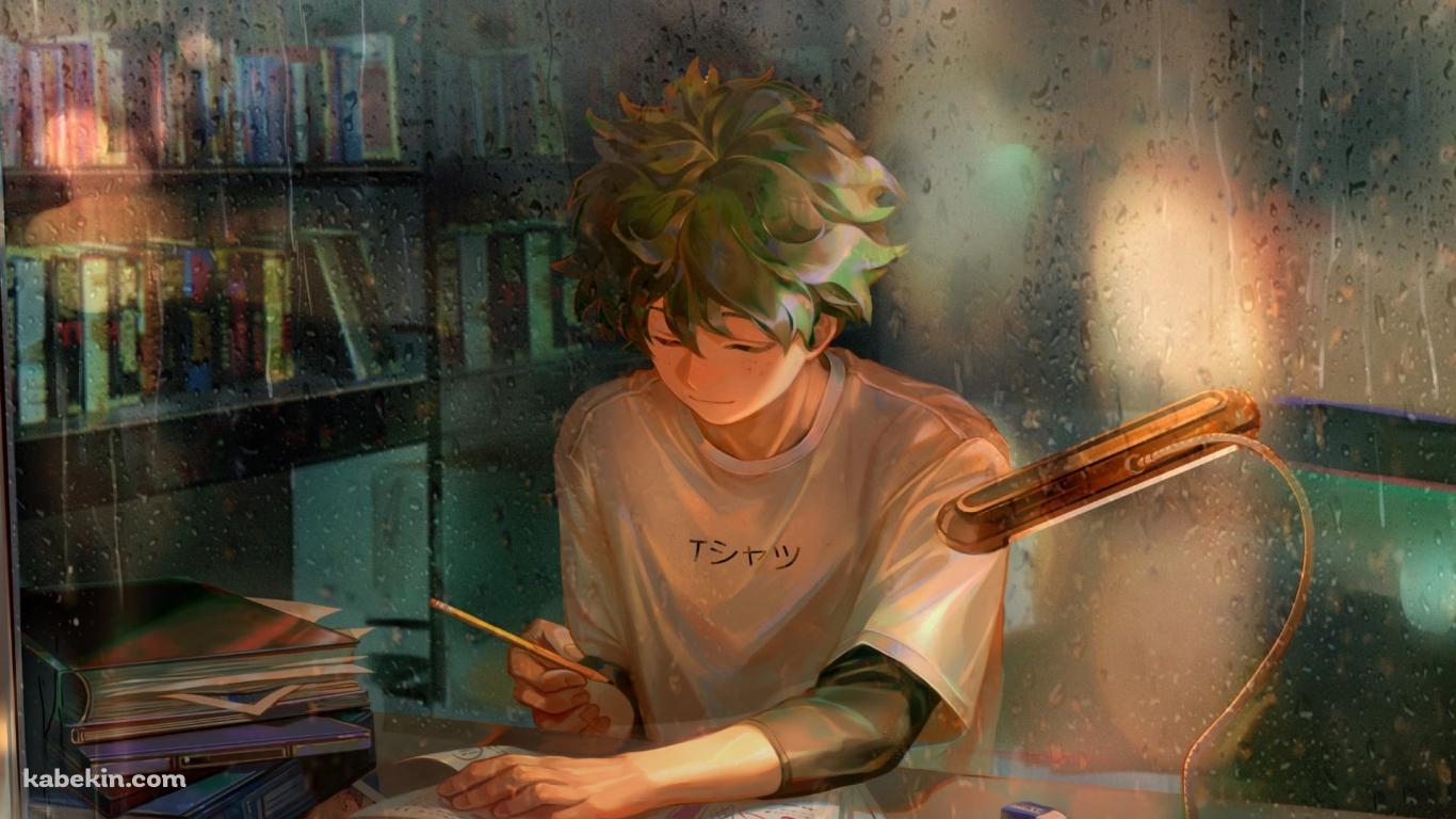 僕のヒーローアカデミア / ヒロアカ / 宿題をする緑谷出久の壁紙(1366px x 768px) 高画質 PC・デスクトップ用