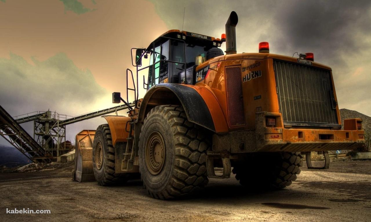 採掘場 オレンジの車の壁紙(1280px x 768px) 高画質 PC・デスクトップ用