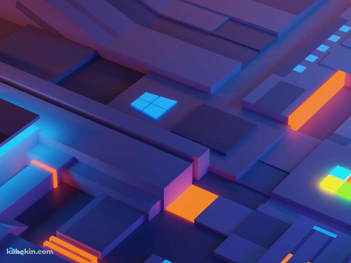 光るWindowsロゴの壁紙(1152px x 864px) 高画質 PC・デスクトップ用