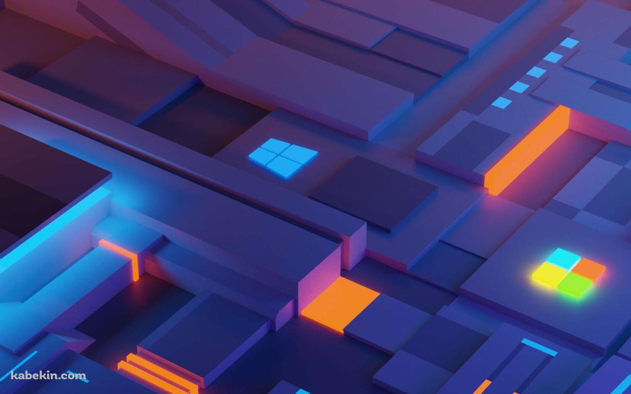 光るWindowsロゴの壁紙(1280px x 800px) 高画質 PC・デスクトップ用
