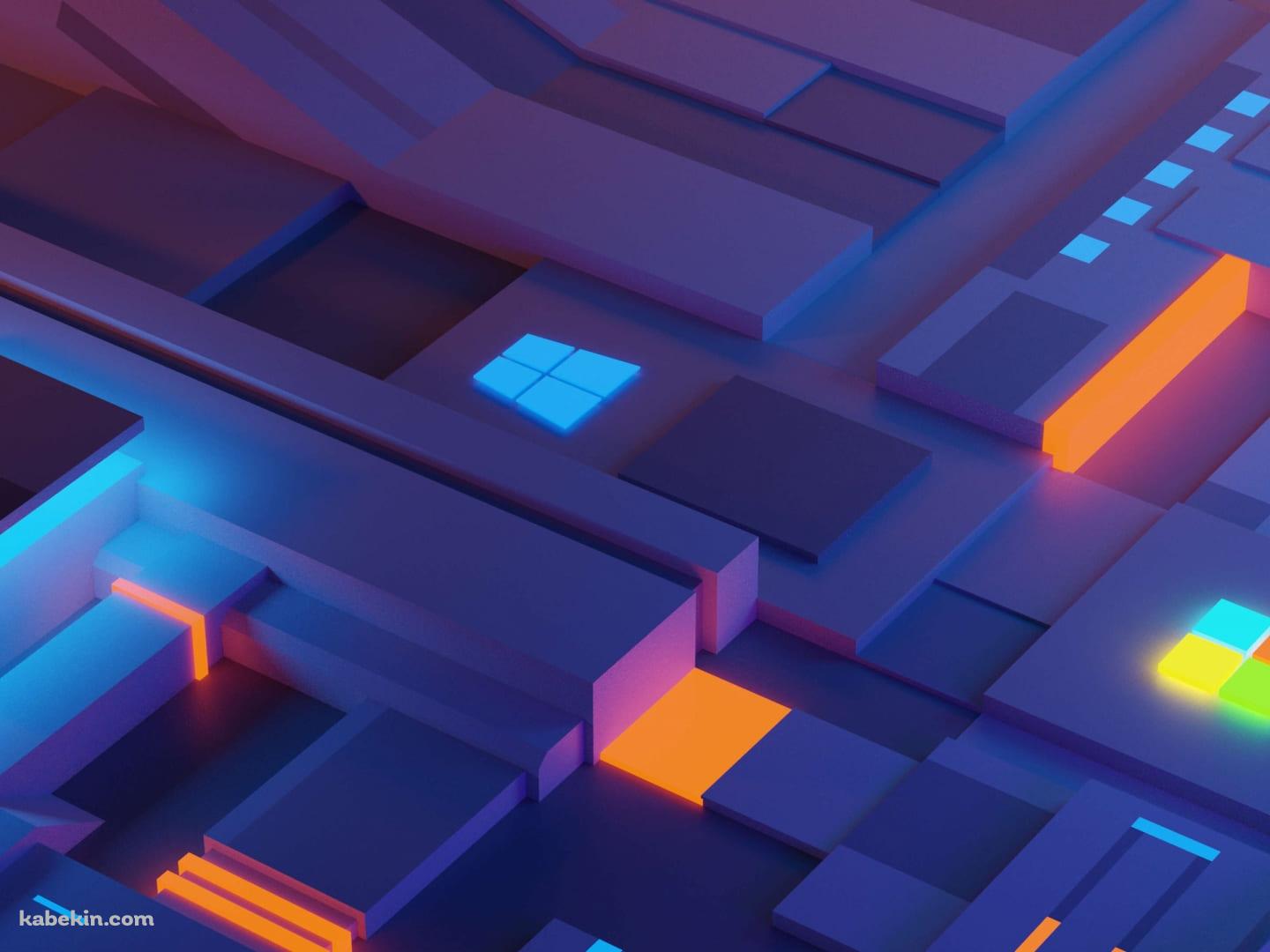 光るWindowsロゴの壁紙(1440px x 1080px) 高画質 PC・デスクトップ用