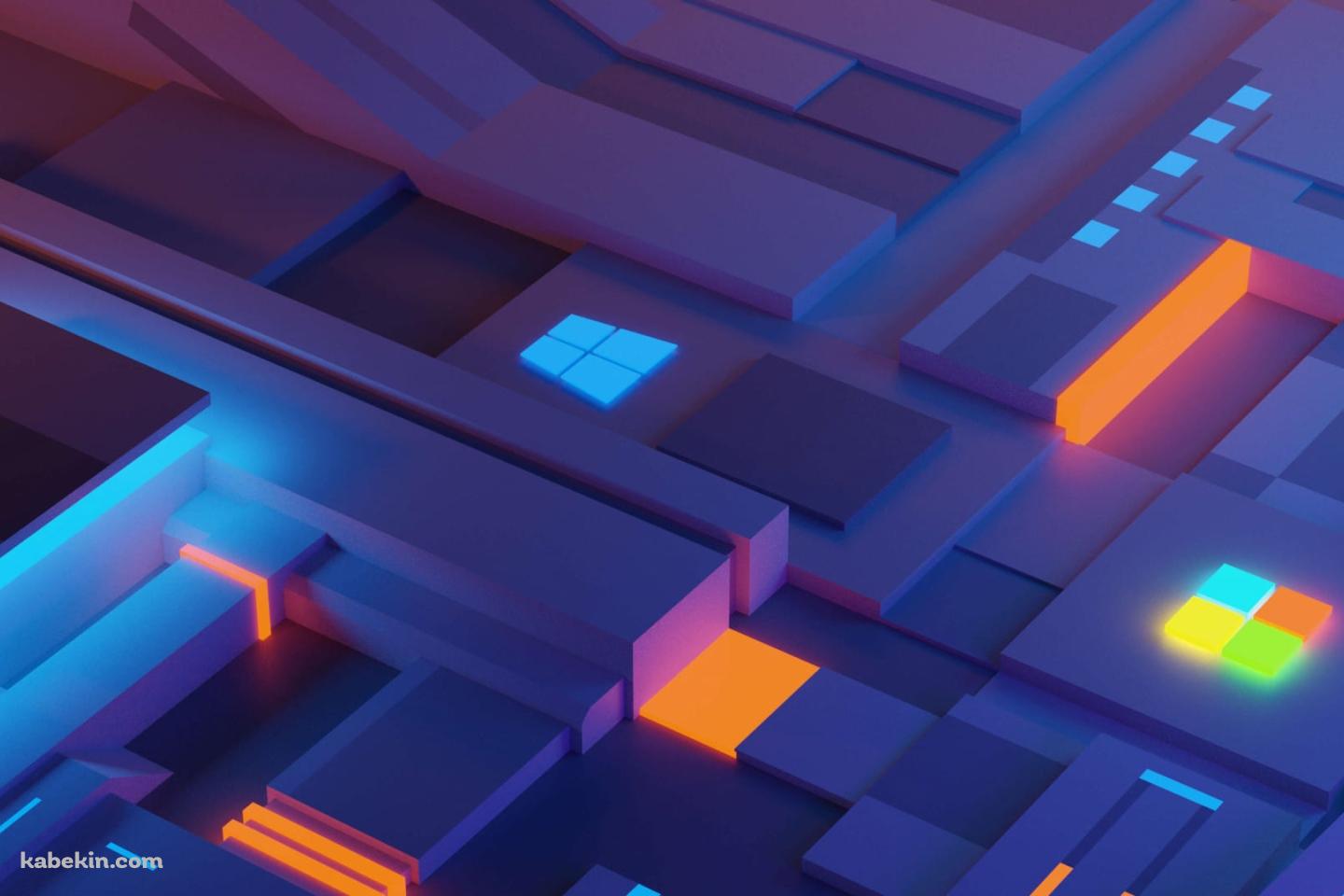 光るWindowsロゴの壁紙(1440px x 960px) 高画質 PC・デスクトップ用