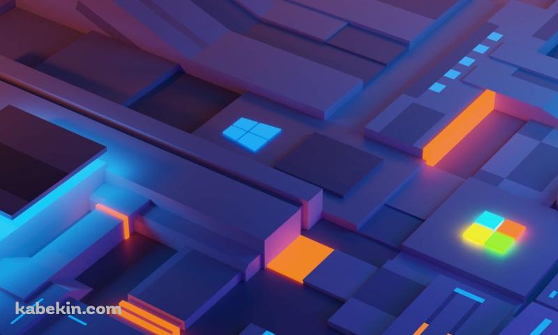 光るWindowsロゴの壁紙(800px x 480px) 高画質 PC・デスクトップ用