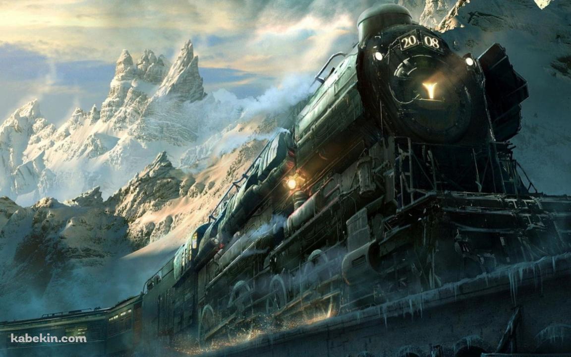 雪山と汽車 2008の壁紙(1152px x 720px) 高画質 PC・デスクトップ用