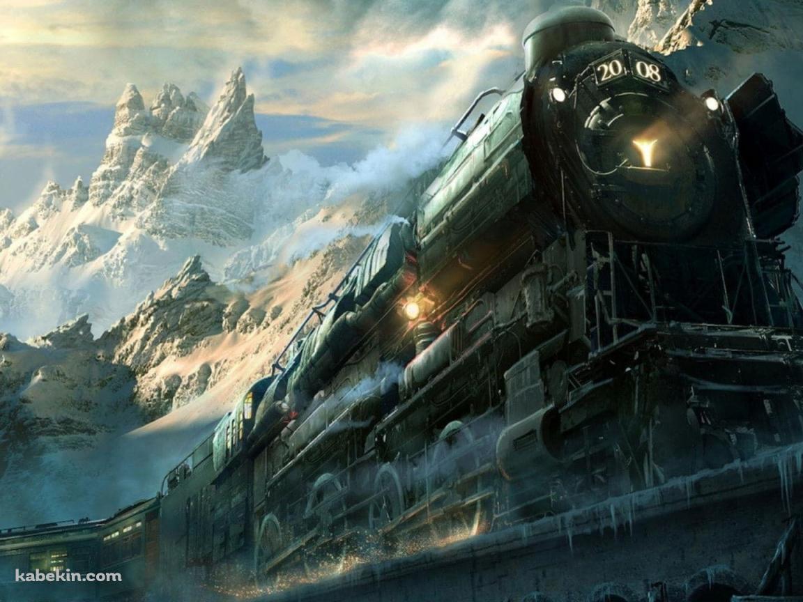 雪山と汽車 2008の壁紙(1152px x 864px) 高画質 PC・デスクトップ用