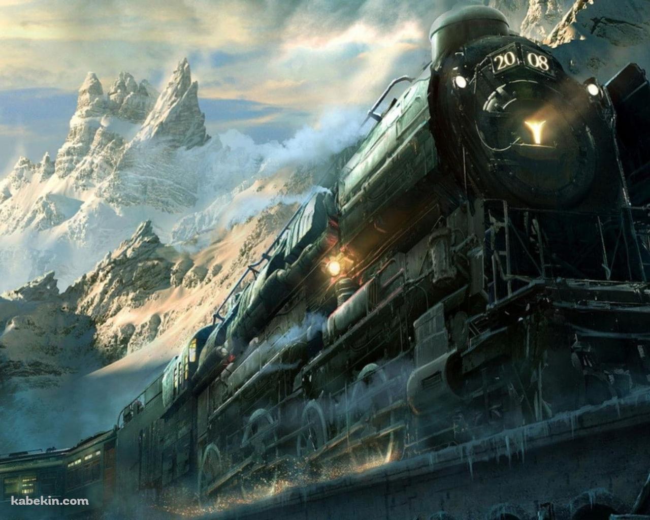 雪山と汽車 2008の壁紙(1280px x 1024px) 高画質 PC・デスクトップ用