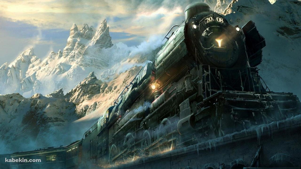 雪山と汽車 2008の壁紙(1280px x 720px) 高画質 PC・デスクトップ用