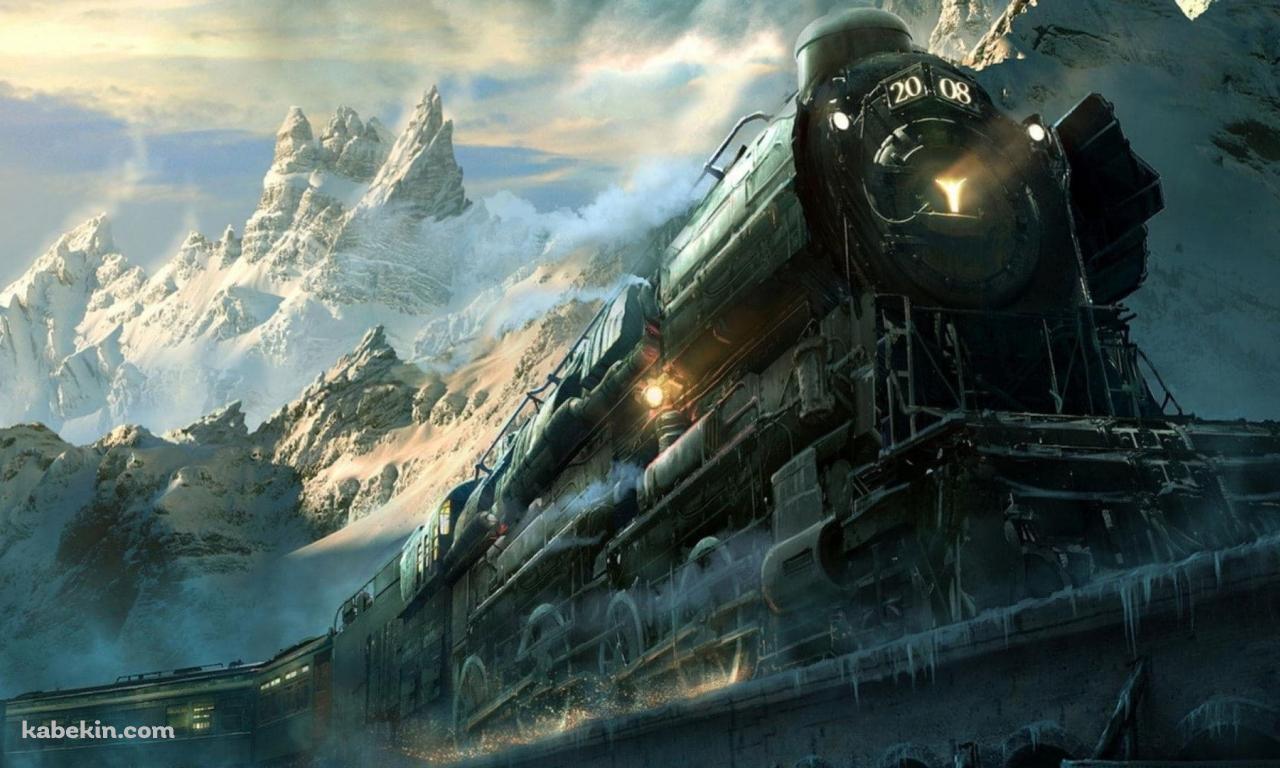 雪山と汽車 2008の壁紙(1280px x 768px) 高画質 PC・デスクトップ用