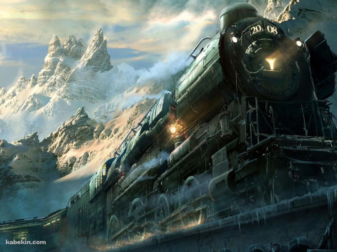 雪山と汽車 2008の壁紙(1280px x 960px) 高画質 PC・デスクトップ用