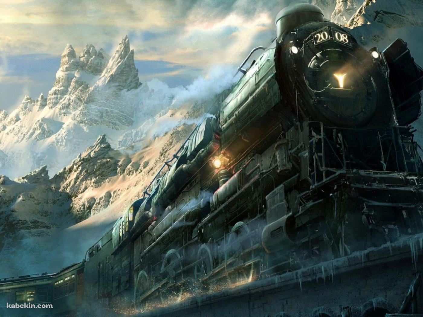 雪山と汽車 2008の壁紙(1400px x 1050px) 高画質 PC・デスクトップ用