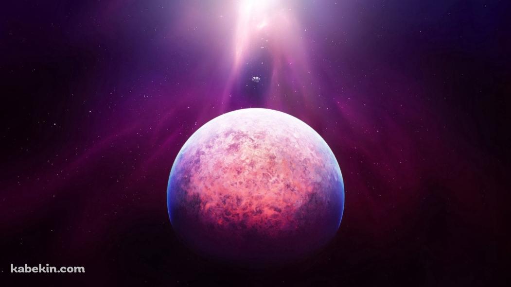 紫 / 2つの惑星 / 大小の壁紙(1051px x 591px) 高画質 PC・デスクトップ用