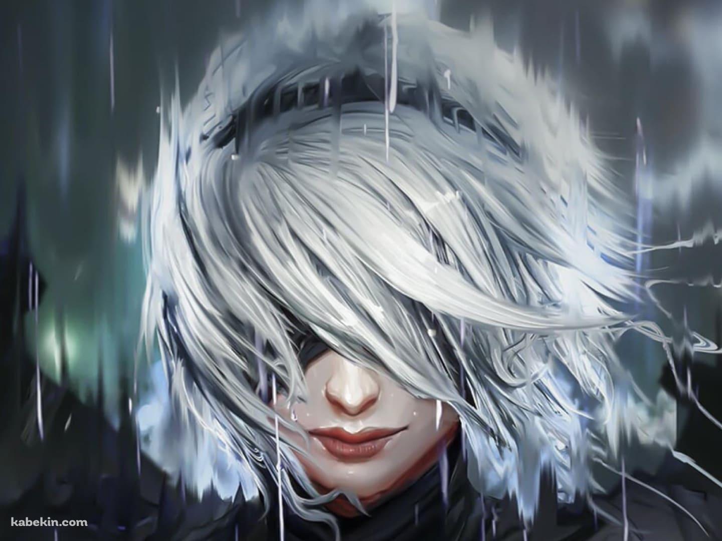 雨にうたれる2Bの壁紙(1440px x 1080px) 高画質 PC・デスクトップ用