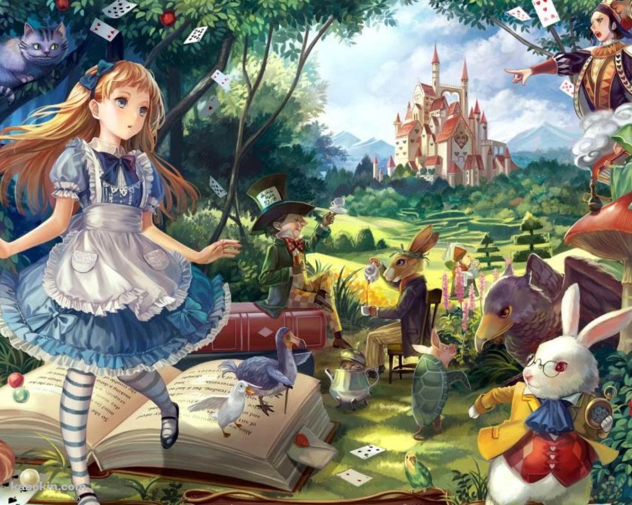 かわいい不思議の国のアリス / Alice In Wonderlandの壁紙(1280px x 1024px) 高画質 PC・デスクトップ用