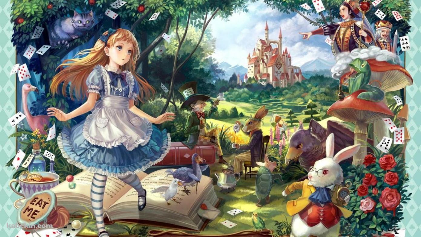 かわいい不思議の国のアリス / Alice In Wonderlandの壁紙(1391px x 783px) 高画質 PC・デスクトップ用
